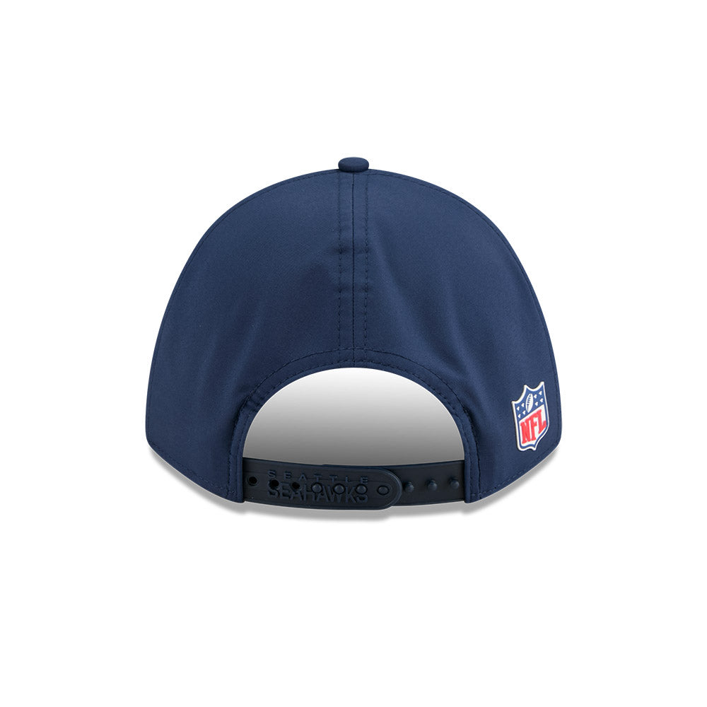 Men's Seattle Seahawks New Era Navy 2025 NFL Sideline Heat 9FORTY M-Crown Adjustable Hat - Pro Jersey Sports