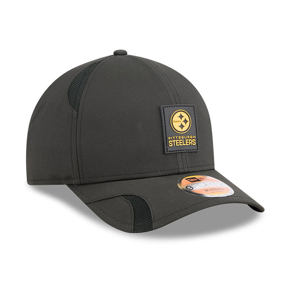 Men's Pittsburgh Steelers New Era Black 2025 NFL Primary Logo Sideline Heat 9FORTY M-Crown Adjustable Hat - Pro Jersey Sports