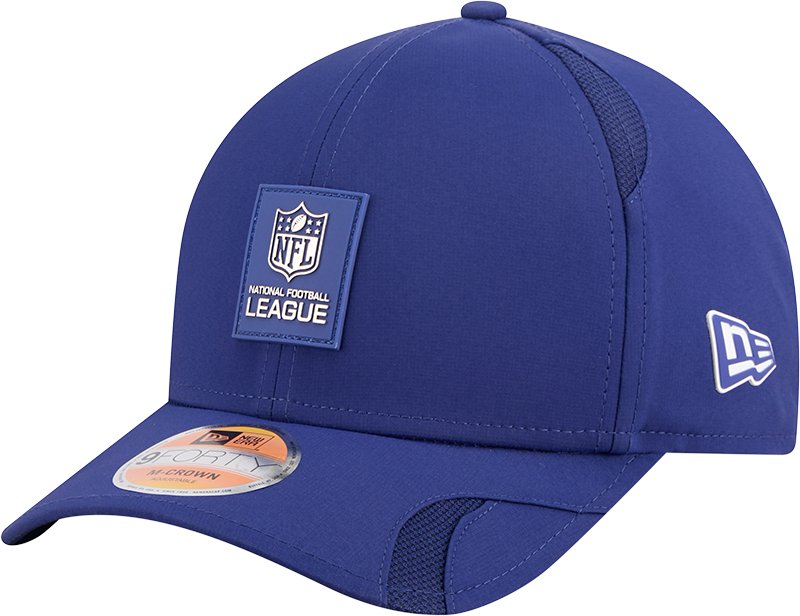 Men's NFL Shield New Era Blue 2025 NFL Sideline Heat 9FORTY M-Crown Adjustable Hat - Pro Jersey Sports