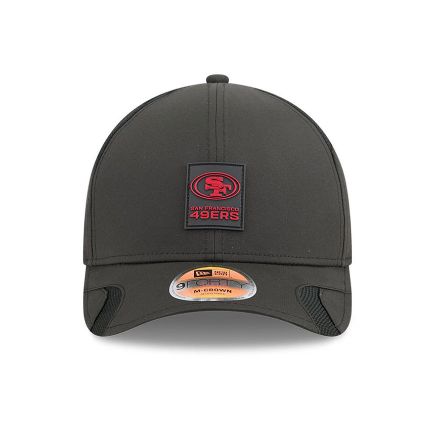 Men's San Francisco 49ers New Era Black 2025 NFL Primary Logo Sideline Heat 9FORTY M-Crown Adjustable Hat - Pro Jersey Sports
