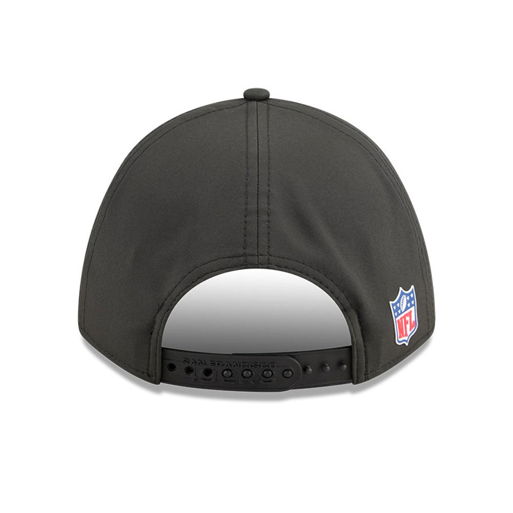 Men's San Francisco 49ers New Era Black 2025 NFL Primary Logo Sideline Heat 9FORTY M-Crown Adjustable Hat - Pro Jersey Sports