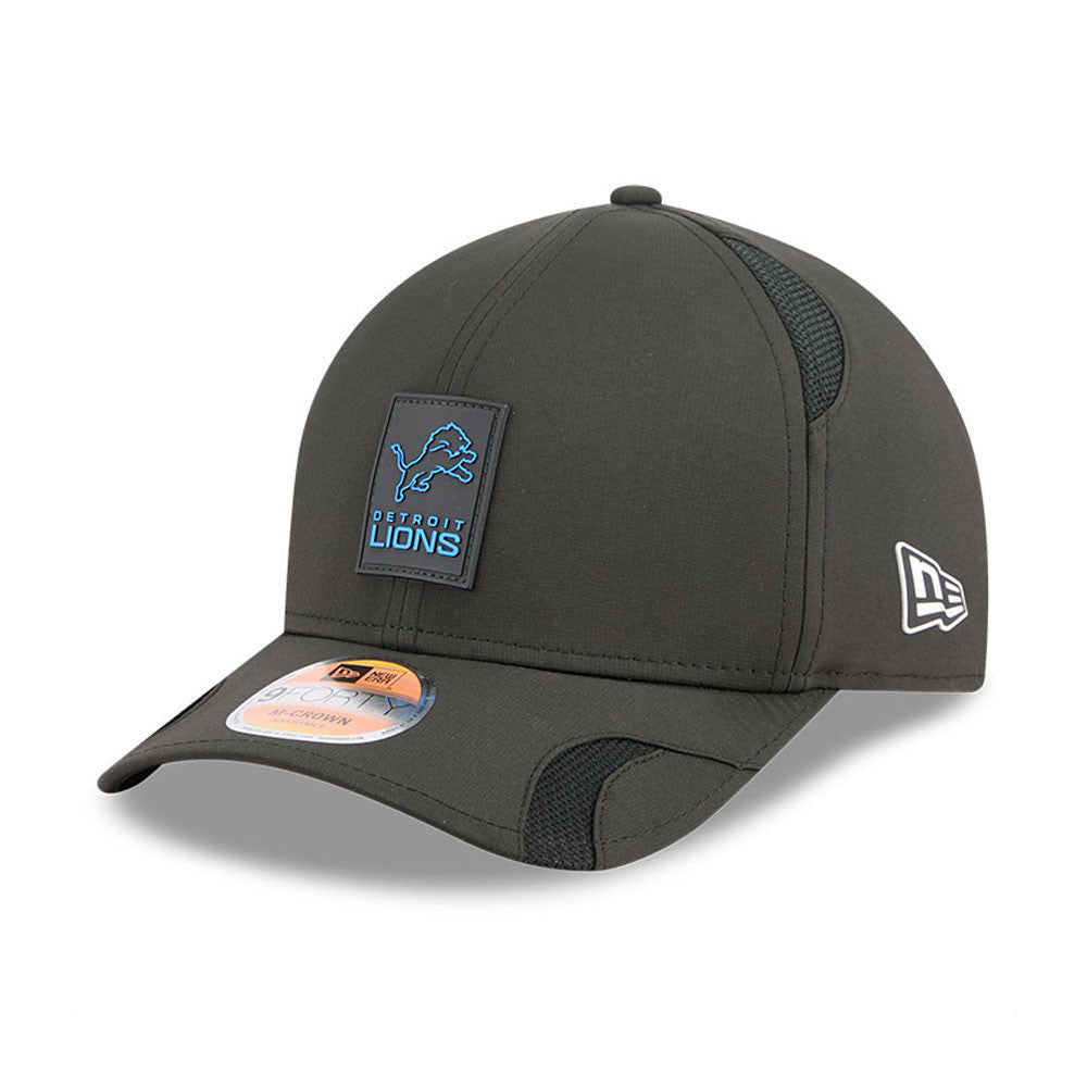 Men's Detroit Lions New Era Black 2025 NFL Primary Logo Sideline Heat 9FORTY M-Crown Adjustable Hat - Pro Jersey Sports