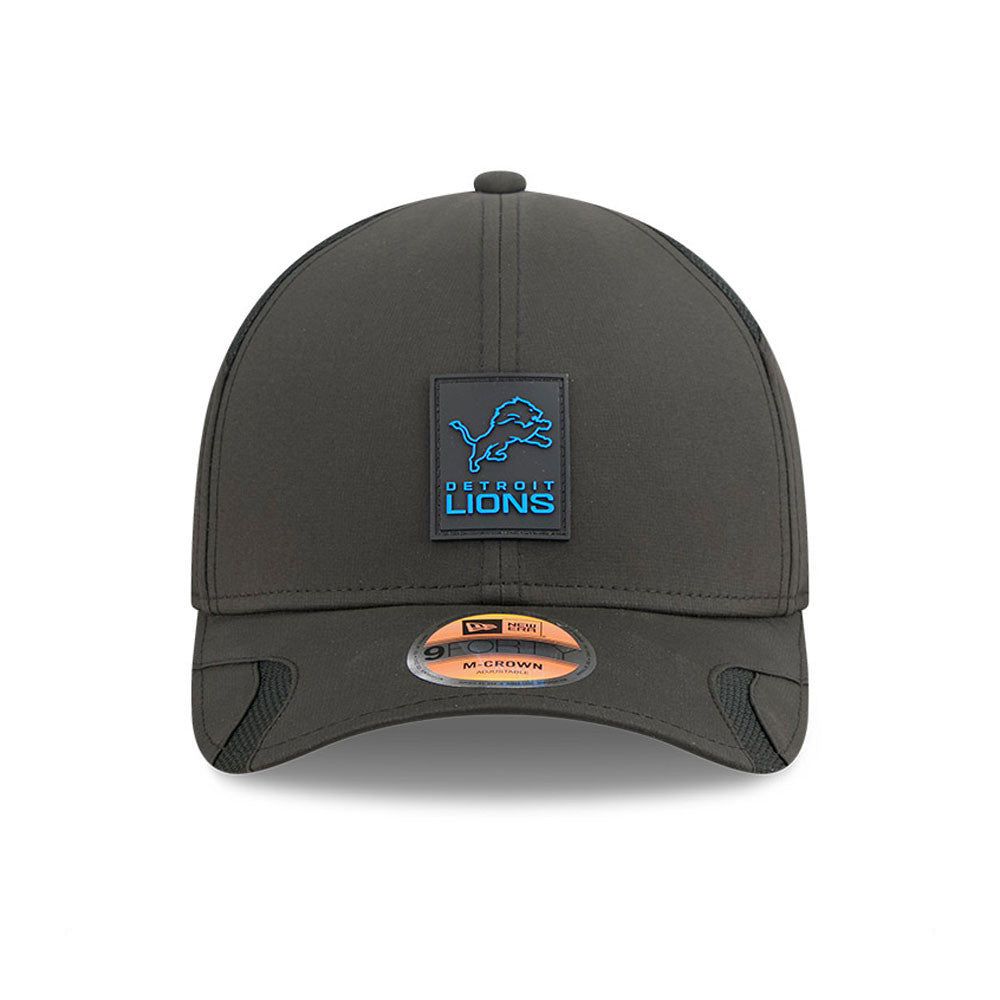 Men's Detroit Lions New Era Black 2025 NFL Primary Logo Sideline Heat 9FORTY M-Crown Adjustable Hat - Pro Jersey Sports