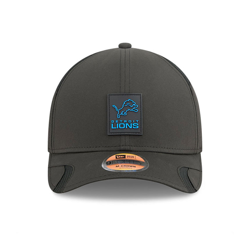 Men's Detroit Lions New Era Black 2025 NFL Primary Logo Sideline Heat 9FORTY M-Crown Adjustable Hat - Pro Jersey Sports