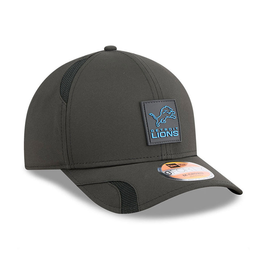 Men's Detroit Lions New Era Black 2025 NFL Primary Logo Sideline Heat 9FORTY M-Crown Adjustable Hat - Pro Jersey Sports