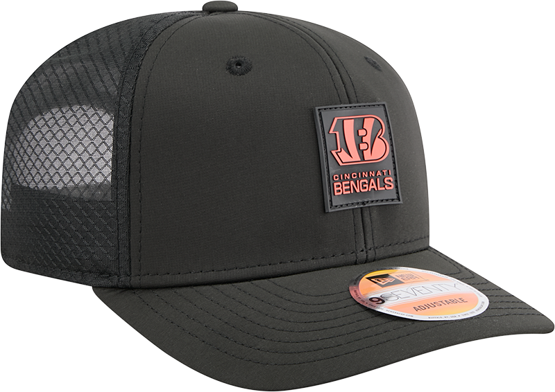 Men's Cincinnati Bengals New Era Black 2025 Sideline 9SEVENTY Trucker Adjustable Hat - Pro Jersey Sports