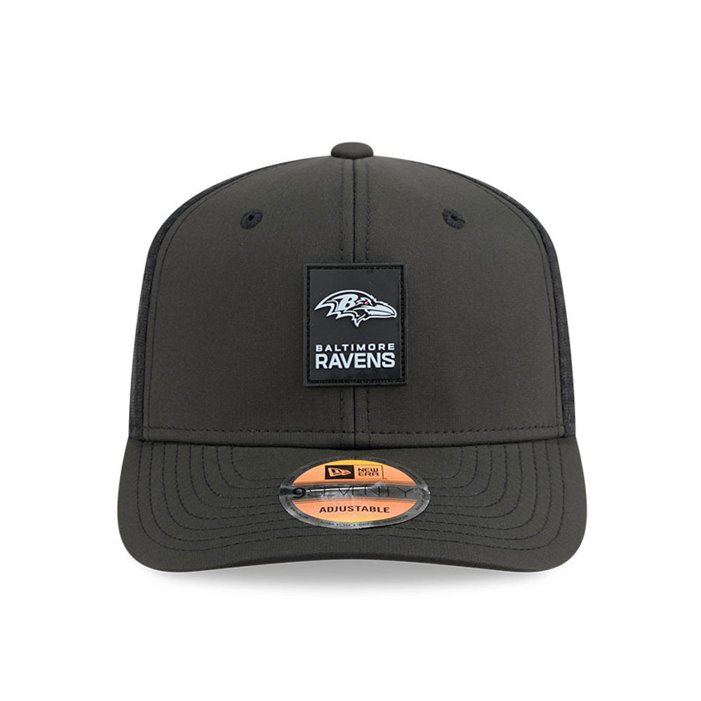 Men's Baltimore Ravens New Era Black 2025 NFL Secondary Logo Sideline Heat 9SEVENTY Adjustable Hat - Pro Jersey Sports