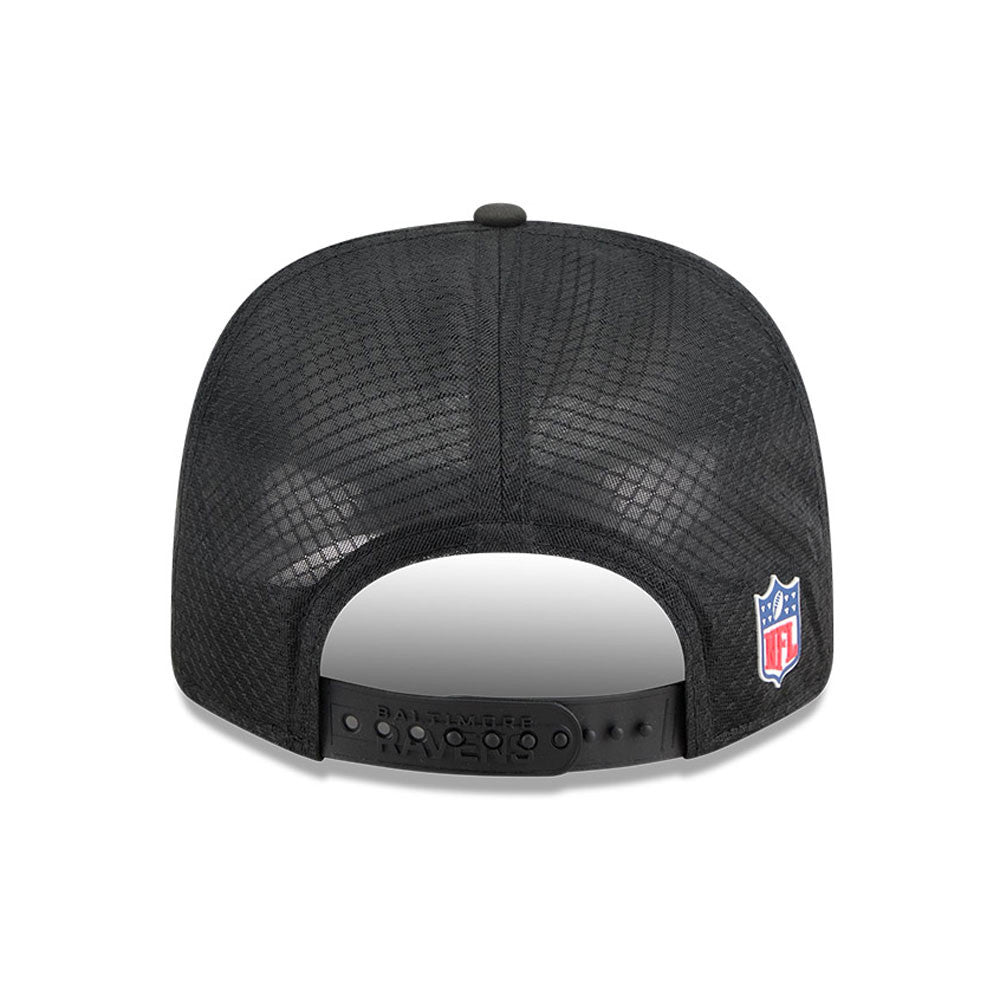 Men's Baltimore Ravens New Era Black 2025 NFL Secondary Logo Sideline Heat 9SEVENTY Adjustable Hat - Pro Jersey Sports