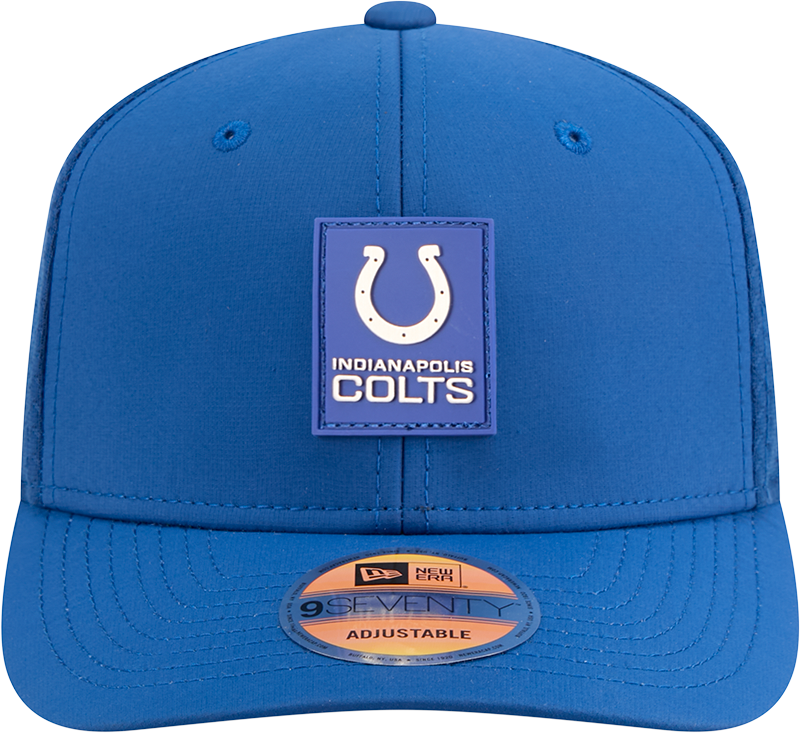 Men's Indianapolis Colts New Era Blue 2025 Sideline 9SEVENTY Trucker Adjustable Hat - Pro Jersey Sports