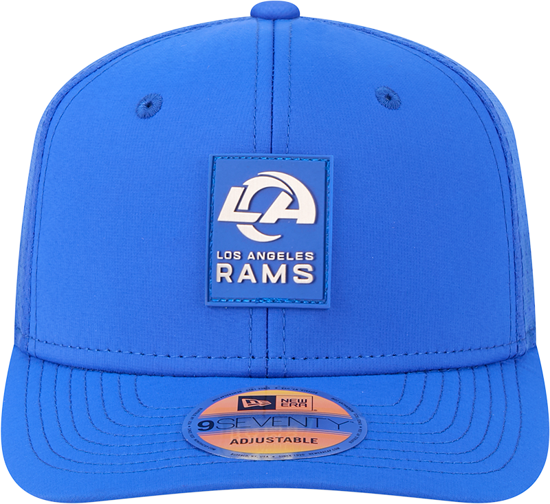 Men's Los Angeles Rams New Era Royal 2025 Sideline 9SEVENTY Trucker Adjustable Hat - Pro Jersey Sports
