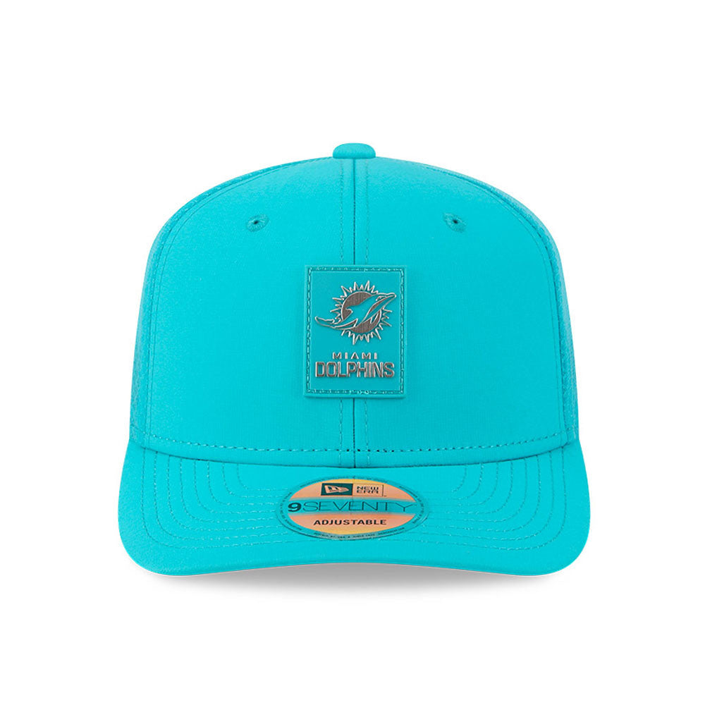 Men's Miami Dolphins New Era Aqua 2025 NFL Sideline Heat 9SEVENTY Adjustable Hat - Pro Jersey Sports
