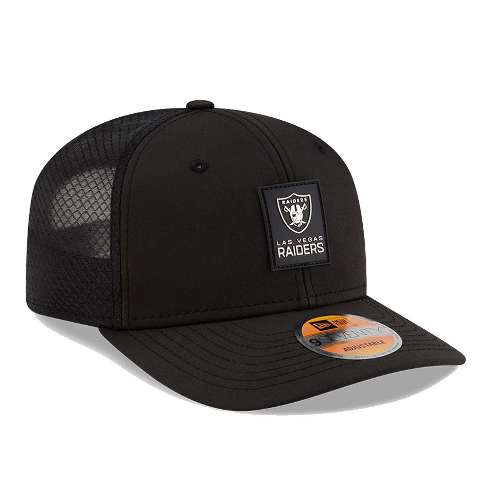 Men's Las Vegas Raiders New Era Black 2025 NFL Sideline Heat 9SEVENTY Adjustable Hat - Pro Jersey Sports