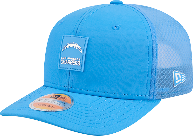 Men's Los Angeles Chargers New Era Blue 2025 Sideline 9SEVENTY Trucker Adjustable Hat - Pro Jersey Sports