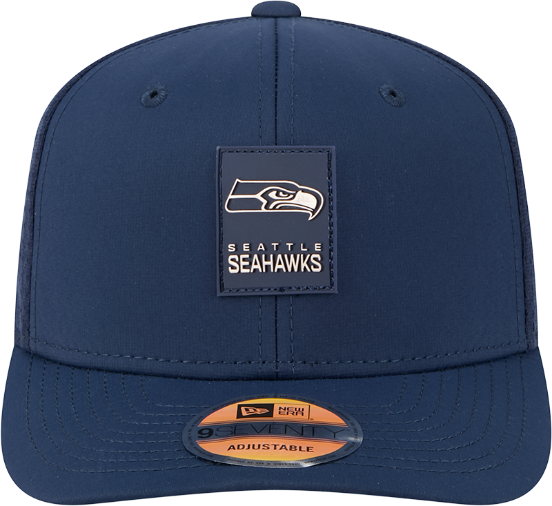 Men's Seattle Seahawks New Era Navy 2025 Sideline 9SEVENTY Trucker Adjustable Hat - Pro Jersey Sports