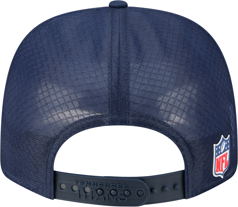 Men's Tennessee Titans New Era Navy 2025 Sideline 9SEVENTY Trucker Adjustable Hat - Pro Jersey Sports