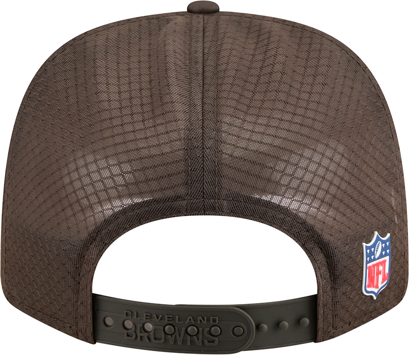 Men's Cleveland Browns New Era Brown 2025 Sideline Brownie 9SEVENTY Trucker Adjustable Hat - Pro Jersey Sports