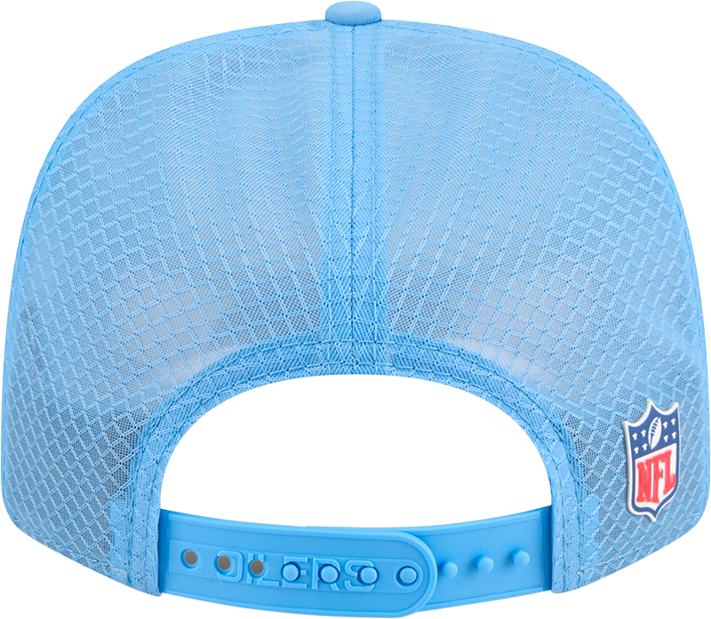 Men's Houston Oilers New Era Blue 2025 Sideline 9SEVENTY Trucker Adjustable Hat - Pro Jersey Sports