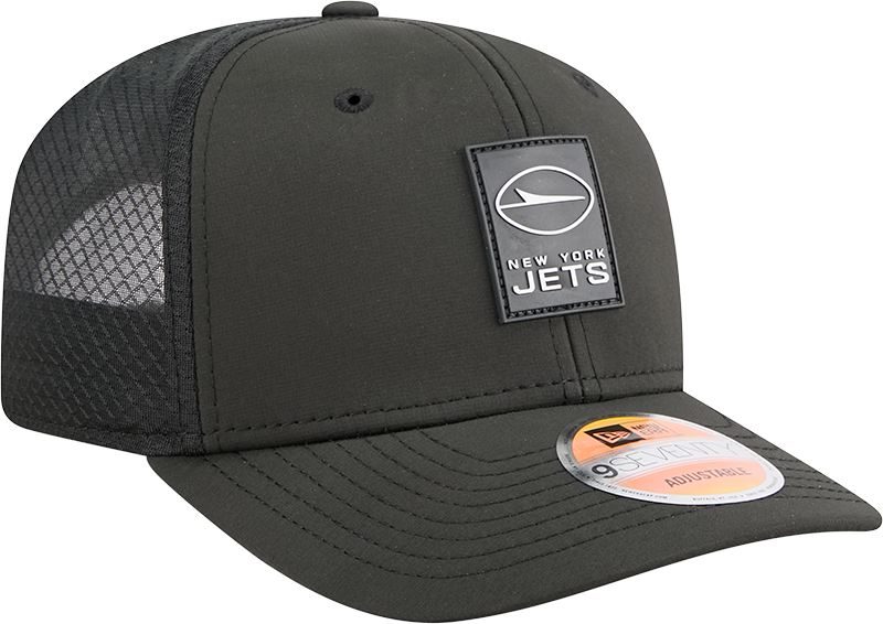 Men's New York Jets New Era Black 2025 Sideline 9SEVENTY Trucker Adjustable Hat - Pro Jersey Sports