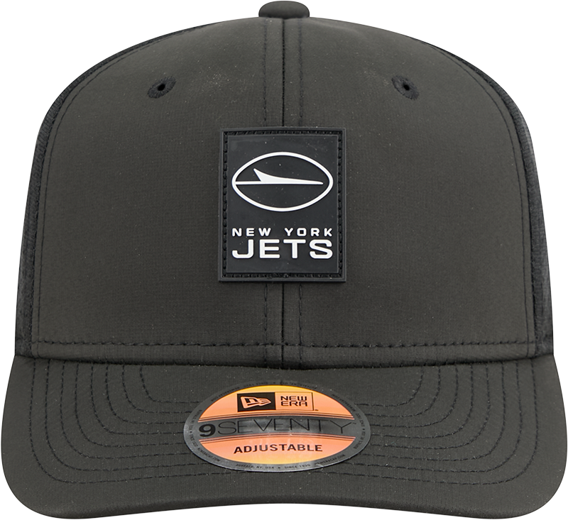 Men's New York Jets New Era Black 2025 Sideline 9SEVENTY Trucker Adjustable Hat - Pro Jersey Sports