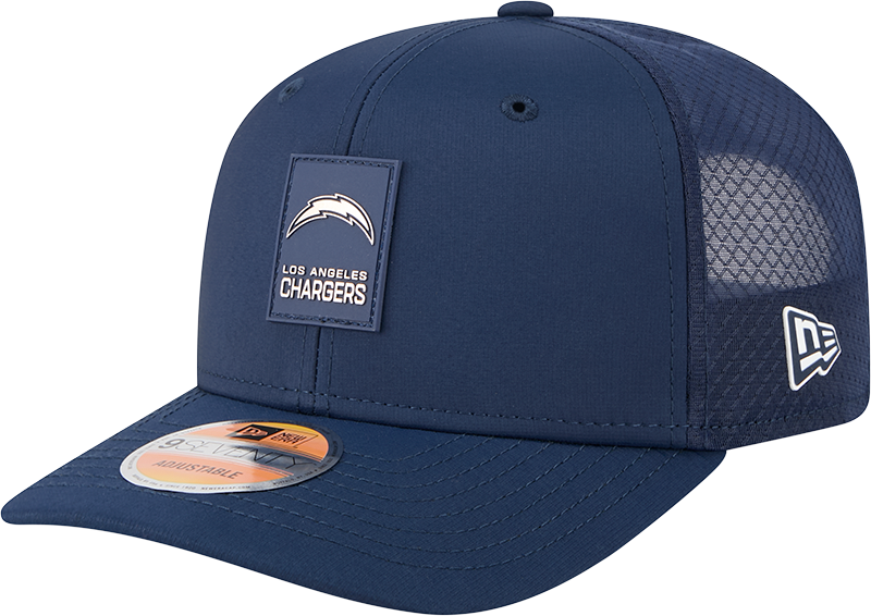 Men's Los Angeles Chargers New Era Navy 2025 Sideline 9SEVENTY Trucker Adjustable Hat - Pro Jersey Sports