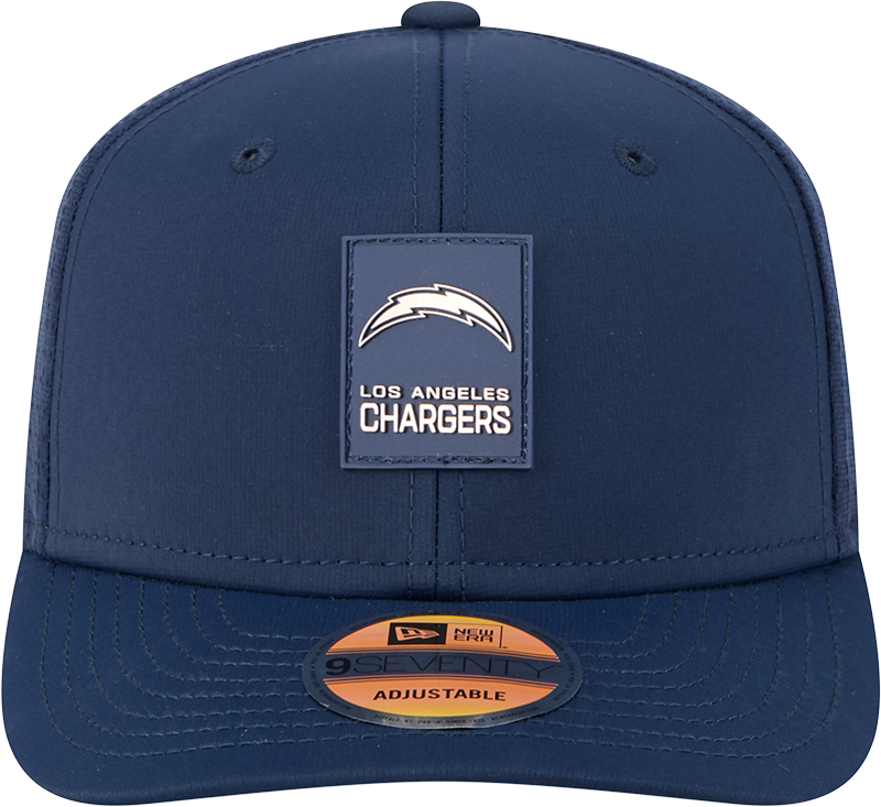 Men's Los Angeles Chargers New Era Navy 2025 Sideline 9SEVENTY Trucker Adjustable Hat - Pro Jersey Sports