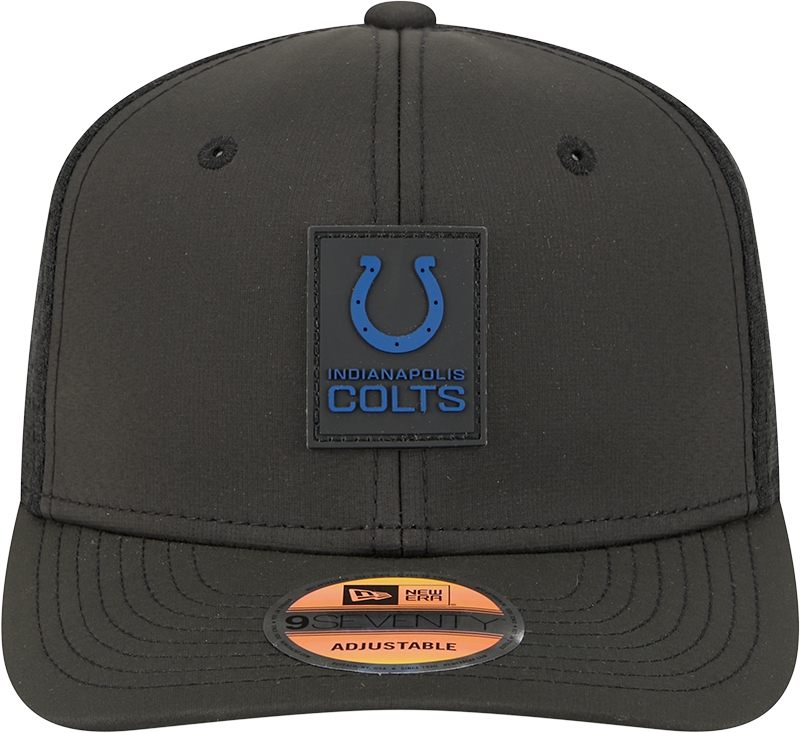 Men's Indianapolis Colts New Era Black 2025 Sideline 9SEVENTY Trucker Adjustable Hat - Pro Jersey Sports