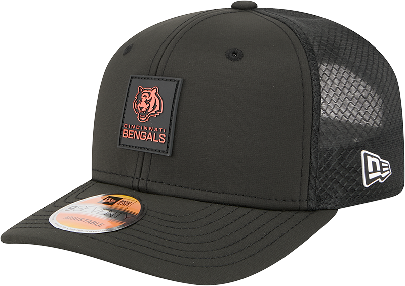 Men's Cincinnati Bengals New Era Black 2025 Sideline 9SEVENTY Trucker Adjustable Hat - Pro Jersey Sports