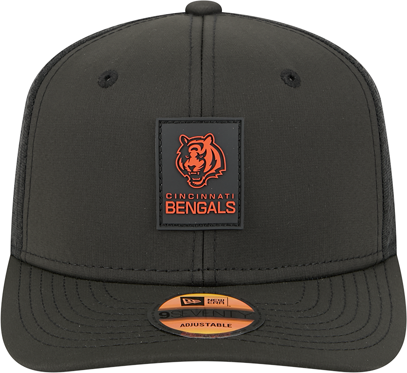 Men's Cincinnati Bengals New Era Black 2025 Sideline 9SEVENTY Trucker Adjustable Hat - Pro Jersey Sports