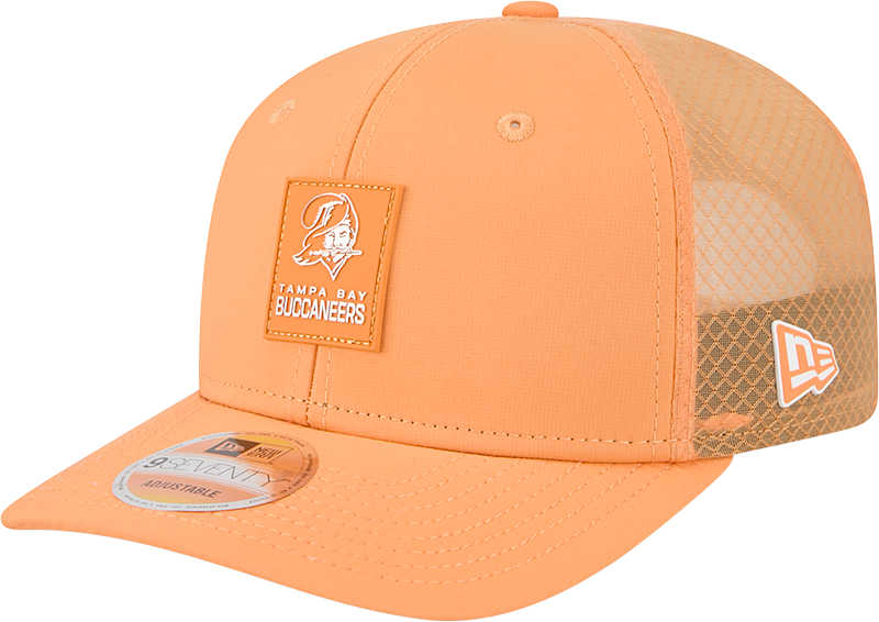 Men's Tampa Bay Buccaneers New Era Orange 2025 Sideline 9SEVENTY Trucker Adjustable Hat - Pro Jersey Sports
