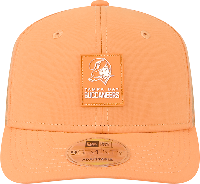 Men's Tampa Bay Buccaneers New Era Orange 2025 Sideline 9SEVENTY Trucker Adjustable Hat - Pro Jersey Sports