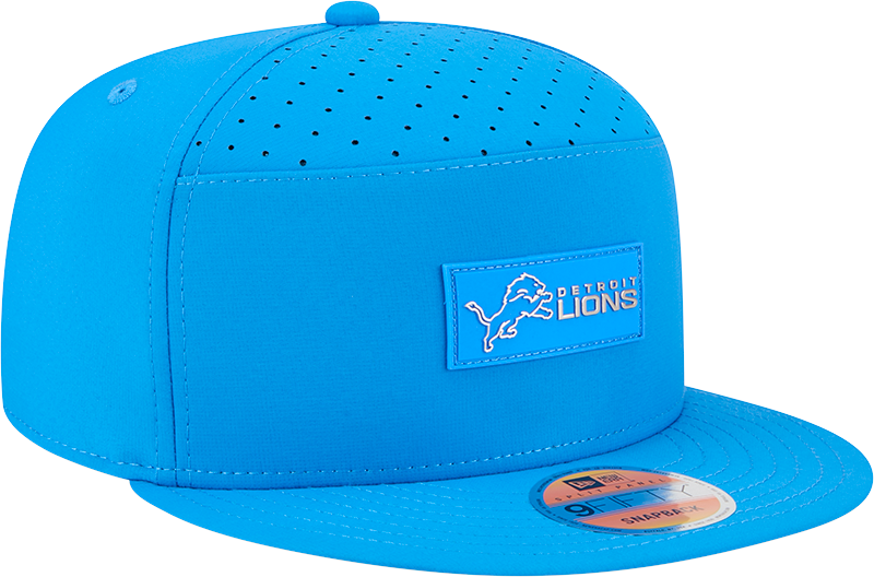 Men's Detroit Lions New Era Blue 2025 Sideline Split Panel 9FIFTY Snapback Hat - Pro Jersey Sports