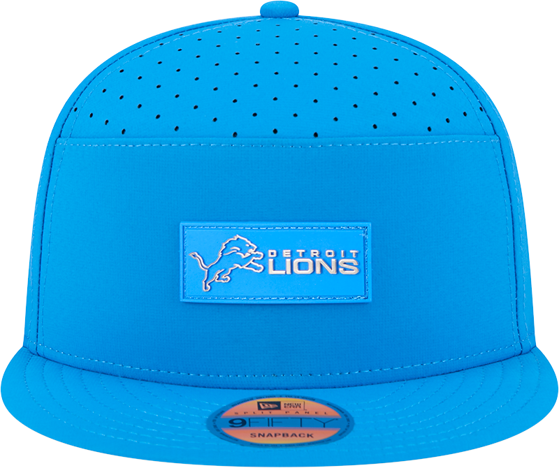 Men's Detroit Lions New Era Blue 2025 Sideline Split Panel 9FIFTY Snapback Hat - Pro Jersey Sports