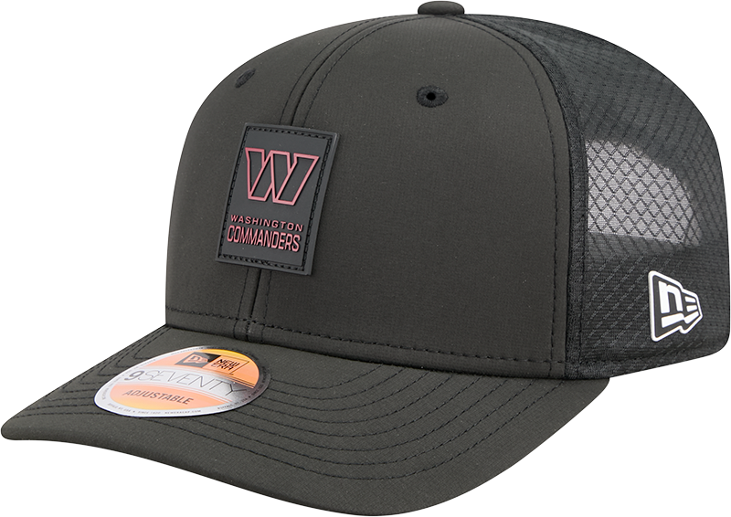 Men's Washington Commanders New Era Black 2025 Sideline 9SEVENTY Trucker Adjustable Hat - Pro Jersey Sports