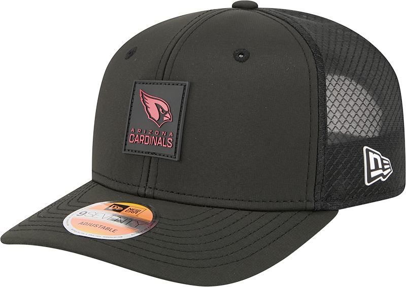 Men's Arizona Cardinals New Era Black 2025 Sideline 9SEVENTY Trucker Adjustable Hat - Pro Jersey Sports