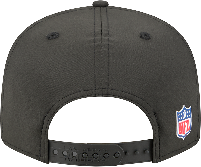 Men's Las Vegas Raiders New Era Black 2025 Sideline Split Panel 9FIFTY Snapback Hat - Pro Jersey Sports
