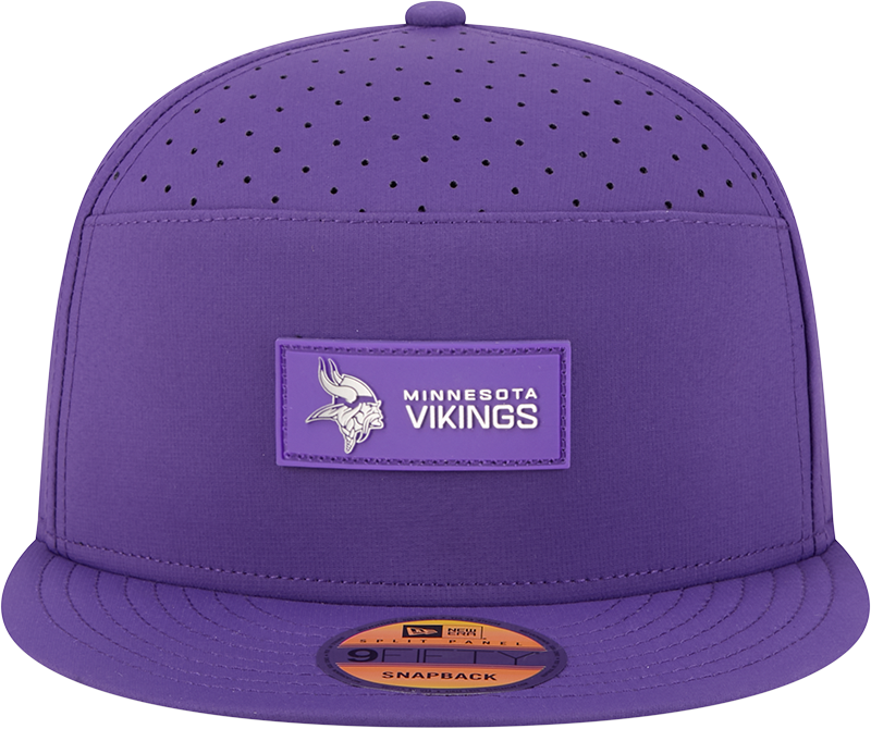 Men's Minnesota Vikings New Era Purple 2025 Sideline Split Panel 9FIFTY Snapback Hat - Pro Jersey Sports