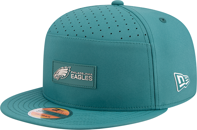 Men's Philadelphia Eagles New Era Green 2025 Sideline Split Panel 9FIFTY Snapback Hat - Pro Jersey Sports