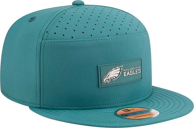 Men's Philadelphia Eagles New Era Green 2025 Sideline Split Panel 9FIFTY Snapback Hat - Pro Jersey Sports