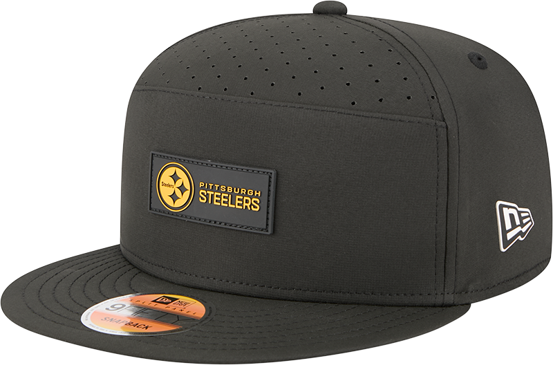 Men's Pittsburgh Steelers New Era Black 2025 Sideline Split Panel 9FIFTY Snapback Hat - Pro Jersey Sports