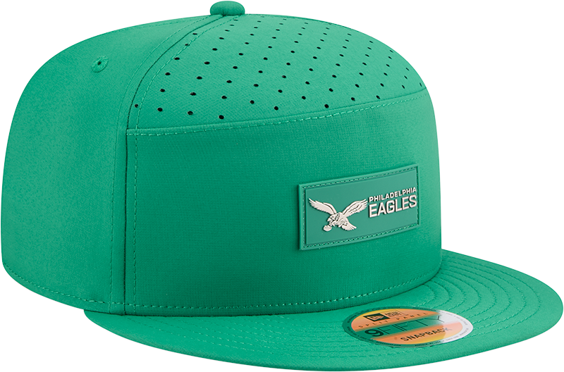 Men's Philadelphia Eagles New Era Kelly Green 2025 Sideline Split Panel 9FIFTY Snapback Hat - Pro Jersey Sports