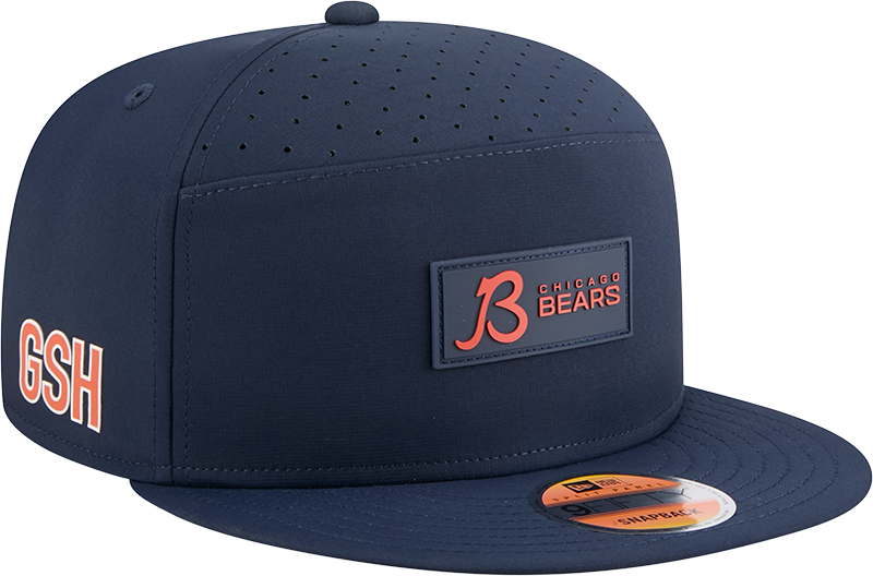 Men's Chicago Bears New Era Navy 2025 B Sideline Split Panel 9FIFTY Snapback Hat - Pro Jersey Sports