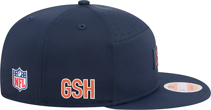 Men's Chicago Bears New Era Navy 2025 B Sideline Split Panel 9FIFTY Snapback Hat - Pro Jersey Sports