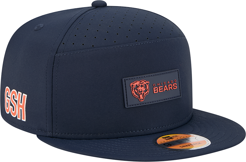 Men's Chicago Bears New Era Navy 2025 Primary Sideline Split Panel 9FIFTY Snapback Hat - Pro Jersey Sports