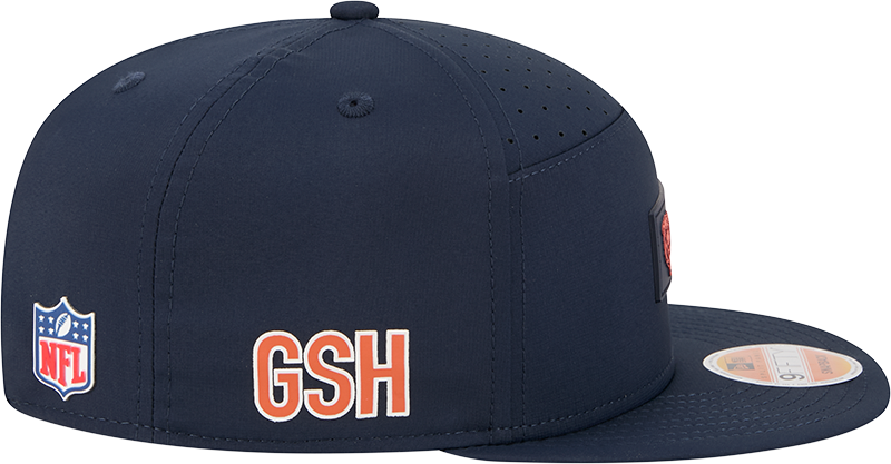 Men's Chicago Bears New Era Navy 2025 Primary Sideline Split Panel 9FIFTY Snapback Hat - Pro Jersey Sports