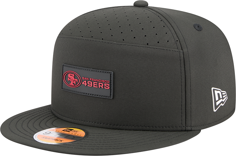 Men's San Francisco 49ers New Era Black 2025 Sideline Split Panel 9FIFTY Snapback Hat - Pro Jersey Sports