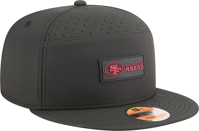 Men's San Francisco 49ers New Era Black 2025 Sideline Split Panel 9FIFTY Snapback Hat - Pro Jersey Sports