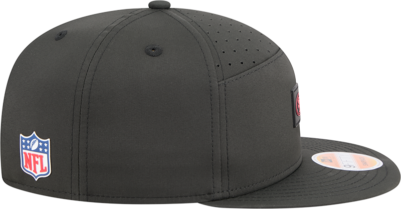 Men's San Francisco 49ers New Era Black 2025 Sideline Split Panel 9FIFTY Snapback Hat - Pro Jersey Sports