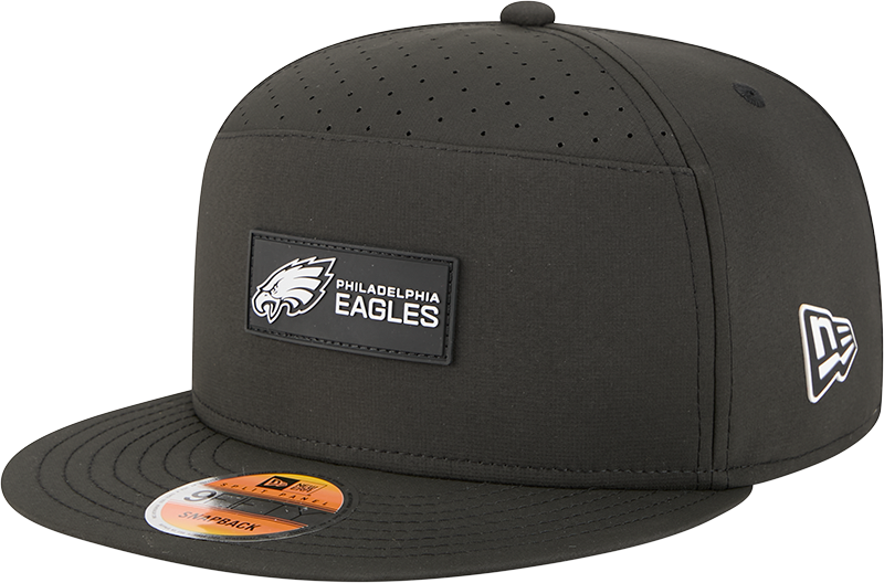 Men's Philadelphia Eagles New Era Black 2025 Sideline Split Panel 9FIFTY Snapback Hat - Pro Jersey Sports