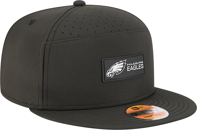 Men's Philadelphia Eagles New Era Black 2025 Sideline Split Panel 9FIFTY Snapback Hat - Pro Jersey Sports