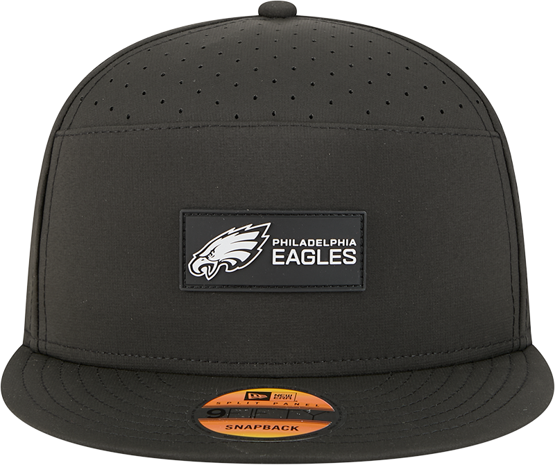Men's Philadelphia Eagles New Era Black 2025 Sideline Split Panel 9FIFTY Snapback Hat - Pro Jersey Sports